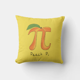 Peach Pi Cute Math Pi Day Pillow
