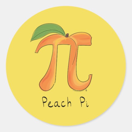 Peach Pi Cute Math Pi Day Stickers