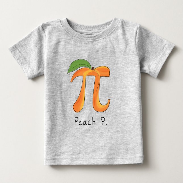 Peach Pi Symbol Math Teacher Baby T-Shirt (Front)
