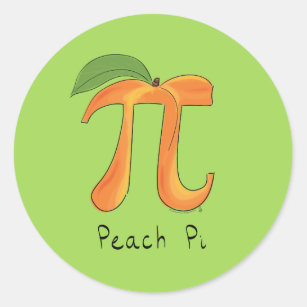 Peach Pi Symbol Math Teacher Classic Round Sticker