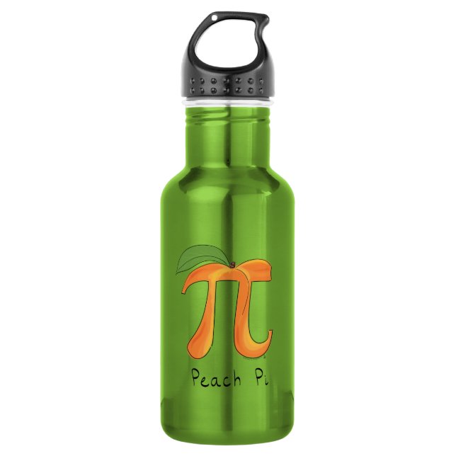Peach Pi Symbol Math Teacher Stainless Steel Water Bottle (Front)