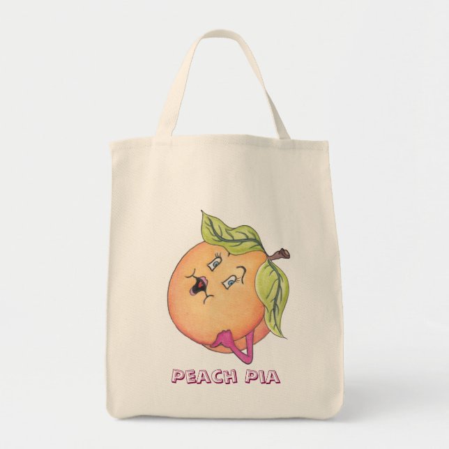 "Peach Pia" Grocery Bag (Front)