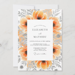 Peach Picturesque Botanical Wedding Invitation