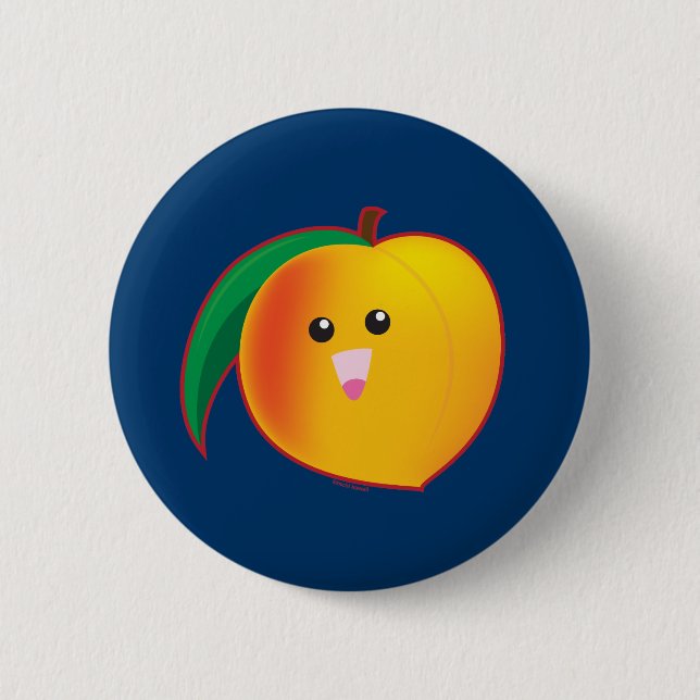 Peach Pinback Button (Front)