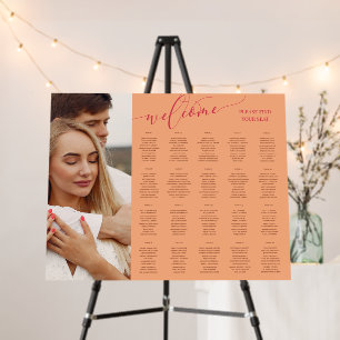 Peach Pink 20 Table Welcome Photo Wedding Foam Board