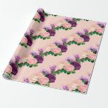 Peach Pink and Lavender Purple Floral Wrapping Paper<br><div class="desc">Vintage watercolor floral wrapping paper with trendy peach,  pink and lavender purple designed to be quickly and easily customized to your event specifics.</div>