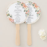Peach Pink Blush Ivory Floral Gold Wedding Program Hand Fan<br><div class="desc">Designed to co-ordinate with our Luxe wedding collection, this elegant wedding program features a beautiful watercolor peach, pink and ivory white floral arrangement. Personalize it with your wedding details easily and quickly, simply press the customise it button to further re-arrange and format the style and placement of the text. Double...</div>