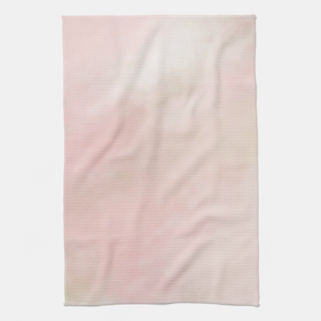 Peach Pink Blush Tie Dye Watercolor Kitchen Towel (Vertical)