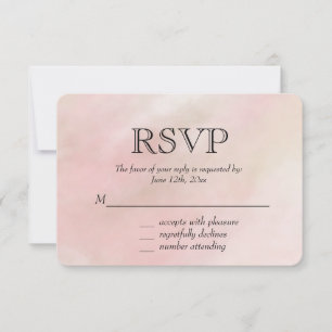 Peach Pink Blush Tie Dye Watercolor RSVP Card