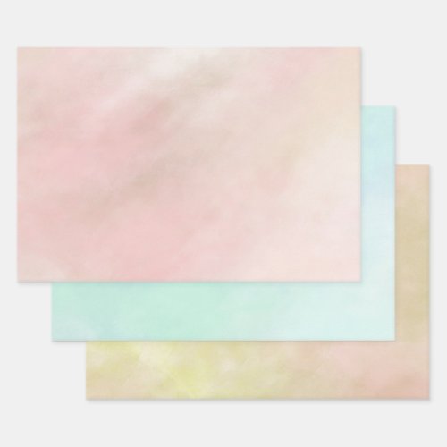 Peach Pink Blush Tie Dye Watercolor Wrapping Paper Sheets