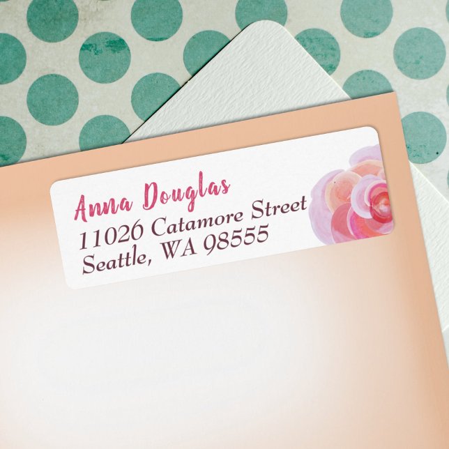 Peach, Pink Botanical Garden Roses Springtime Label (peach coral orange pink rose flower return address labels graduation party invitations botanical)