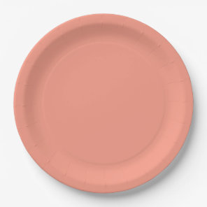 Peach Pink Chic Warm Solid Color Paper Plates