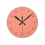 Peach Pink Chic Warm Solid Color Round Clock Peach Pink Chic Warm Solid Color Round Clock