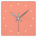 Peach Pink Chic Warm Solid Color Square Wall Clock Peach Pink Chic Warm Solid Color Square Wall Clock