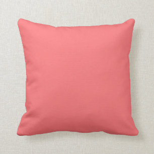 Peach Pink Coral Solid Color Throw Pillow