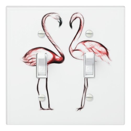 Peach Pink Flamingos Flamingo Tropical Light Switch Cover