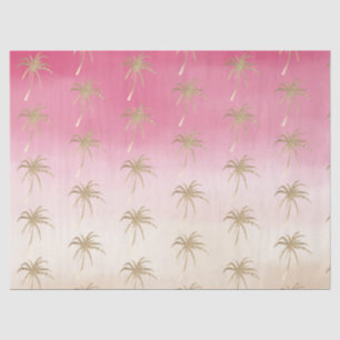 Peach Pink Gold Tropical Palm Trees   Tissue Paper