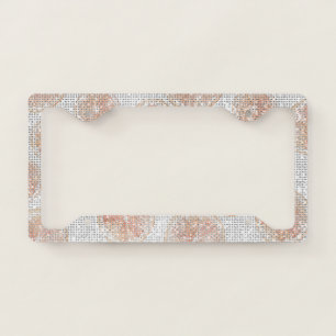 Peach Pink Grapefruit Sparkle License Plate Frame