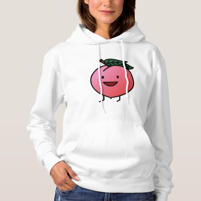 Peach Pink Happy Smiling Design Bro Hoodie (Front)