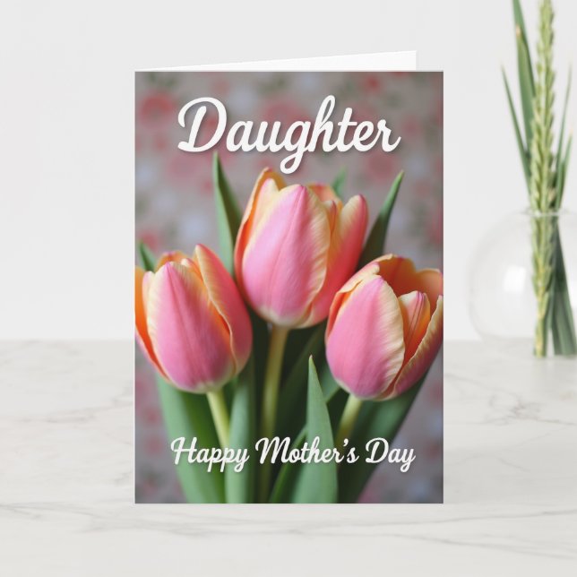 Peach Pink Mothers Day Card (Front)