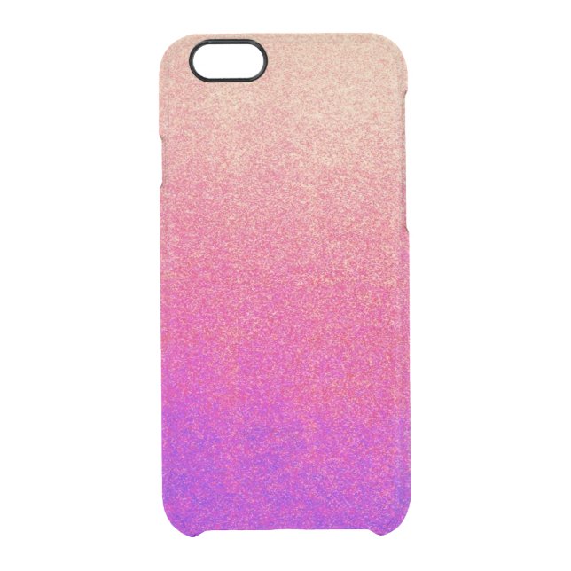 Peach Pink Neon Purple Ombre Spray Paint Texture Uncommon iPhone Case (Back)