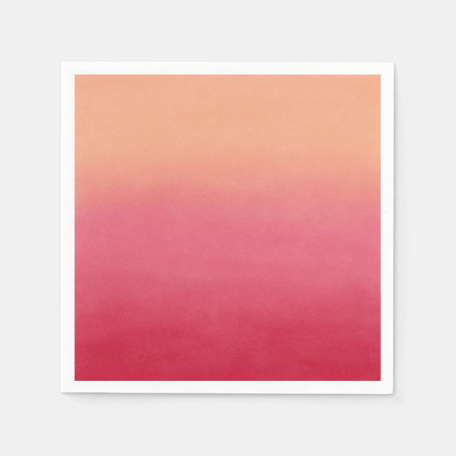 Peach Pink Ombre Abstract Art Painting Napkins (Front)
