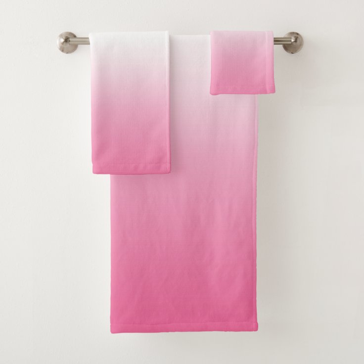 Peach Pink Ombre Gradient Color Bath Towel Set Zazzle