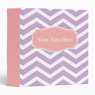 Peach Pink Purple Chevron Custom Binder