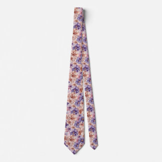 Peach, Pink, Purple Floral Neck Tie