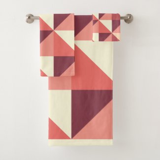Peach Pink Purple Triangle Geometric Pattern