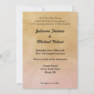 Peach Pink Romantic Sunset Wedding Invitation