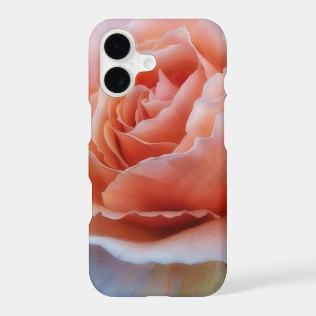 Peach Pink Rose Flower Art iPhone Case (Back)