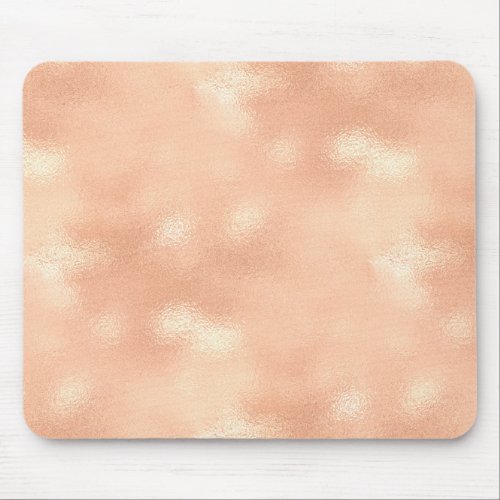Peach Pink Rose Gold Minimal Metallic Copper Mouse Pad