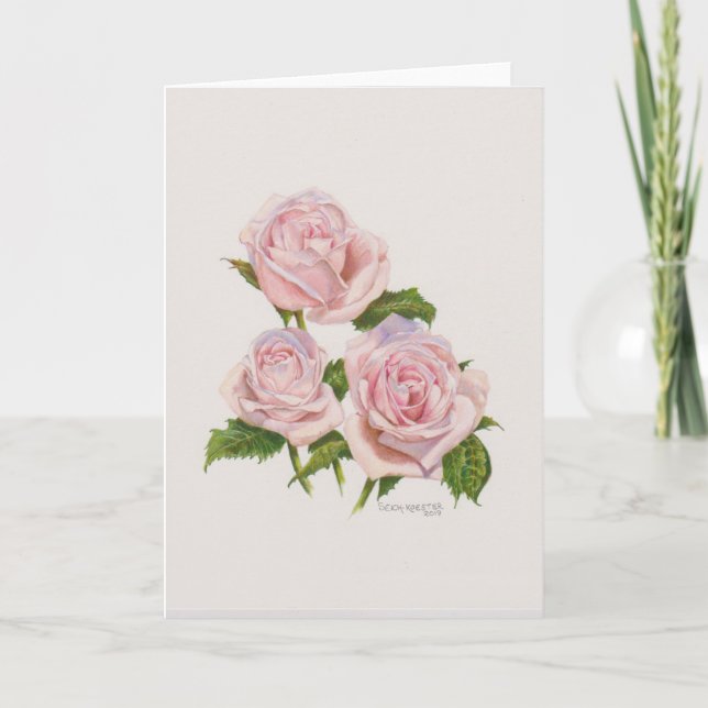Peach Pink Roses card (Front)