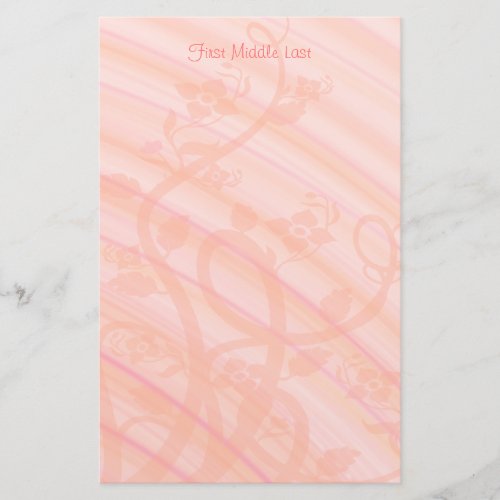 Peach Pink Spirals Flowers Personalized Template