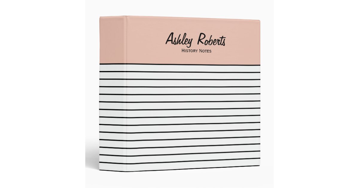 Peach Pink Trendy Black White Stripes School 3 Ring Binder Zazzle Peach Pink Trendy Black White Stripes School 3 Ring Binder Zazzle