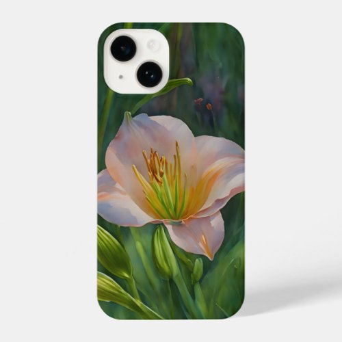 Peach Pink Tropical Lily Flower Art Phone Case