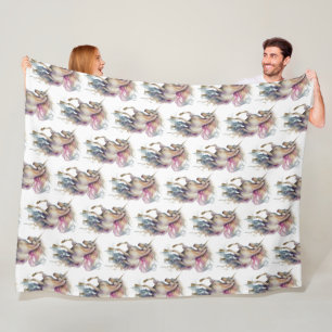 Peach Pink Unicorn Dream Fleece Blanket