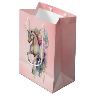 Peach Pink Unicorn Dream Medium Gift Bag