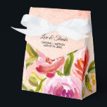 Peach Pink Watercolor Floral Wedding Favor Boxes<br><div class="desc">Love & Thanks. Peach Pink Red Romantic Watercolor Floral Painting personalized Wedding Favor Boxes. Matching Wedding Invitations,  Save the Date Cards,  Bridesmaid to be Request Cards,  Thank You Cards,   Wedding Favors and Gifts available in the Floral Design Category of our Store.</div>