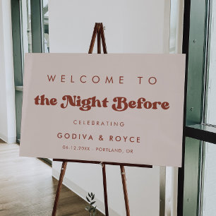 Peach Pink Welcome to The Night Before Sign