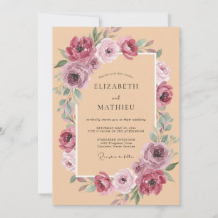 Peach Polished Autumn Wedding Invitation