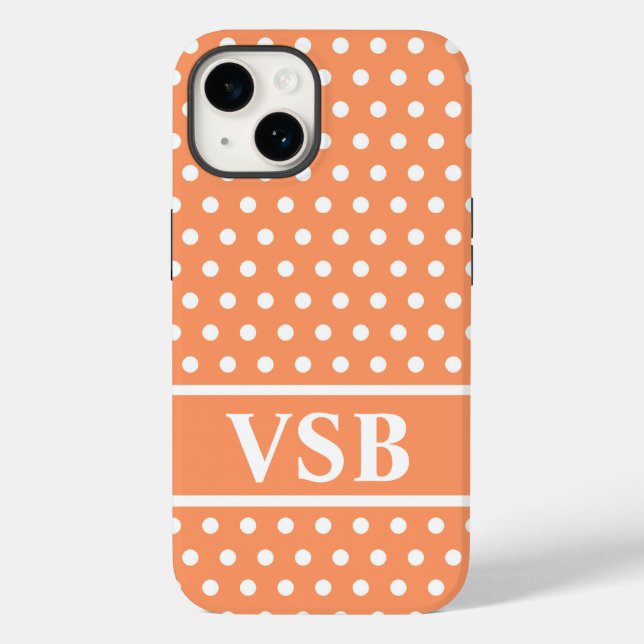 Peach Polka Dots Case-Mate iPhone Case (Back)