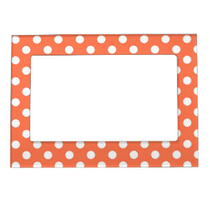 Peach Polka Dots Pattern Dot Pattern Illustrator  Magnetic Frame