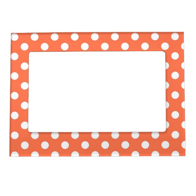Peach Polka Dots Pattern Dot Pattern Illustrator  Magnetic Frame (Front)