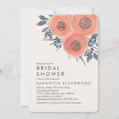 Peach Poppies Bridal Shower Invitation (Front)