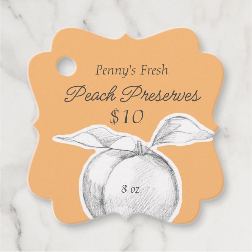 Peach Preserves Fruit Canning Jar Price Favor Tags