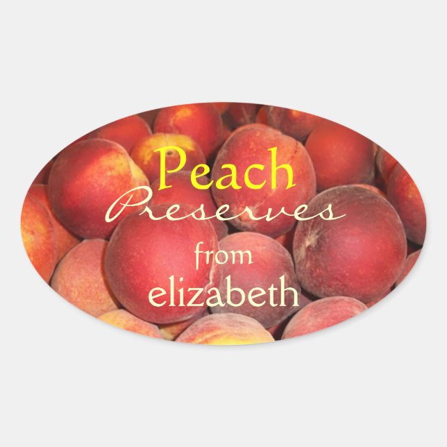 Peach Preserves Oval Sticker (Front)