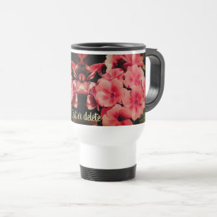 Peach Primrose Flower Art Personalized Travel Mug