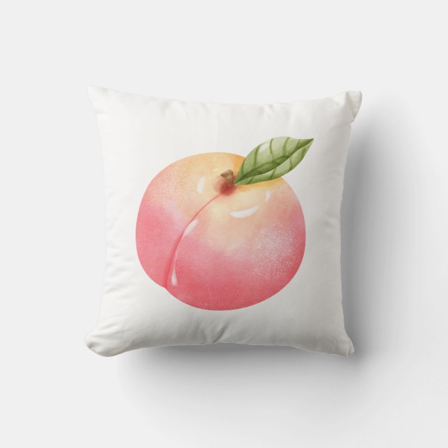 Peach Print Throw Pillow (Front)